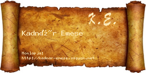 Kadnár Emese névjegykártya